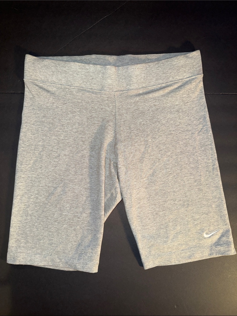 Nike Women’s Light Grey Bike Shorts with Swoosh